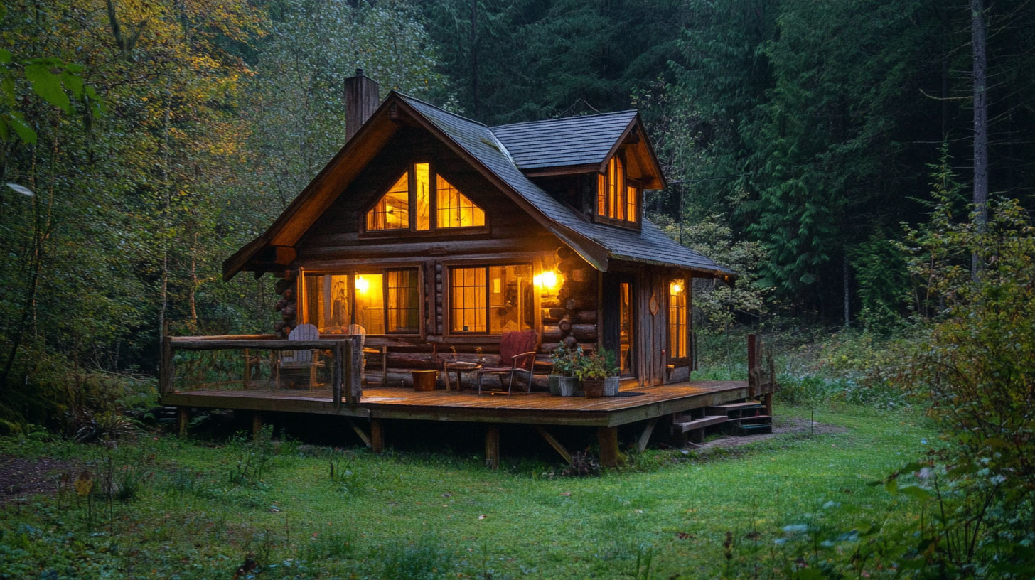 Holzhütte im Wald